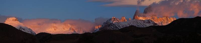 Fitz Roy and Cerro Torre at soonrise