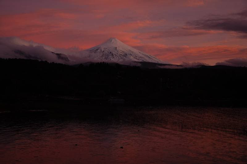 The Villarica at light of the evening