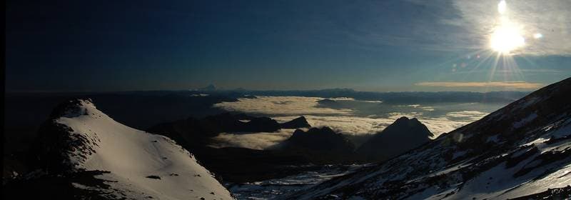 View from the Villarica in direction to the vulcane Llaima