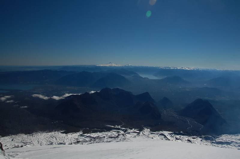 View from the Villarica in direction to the vulcane Llaima
