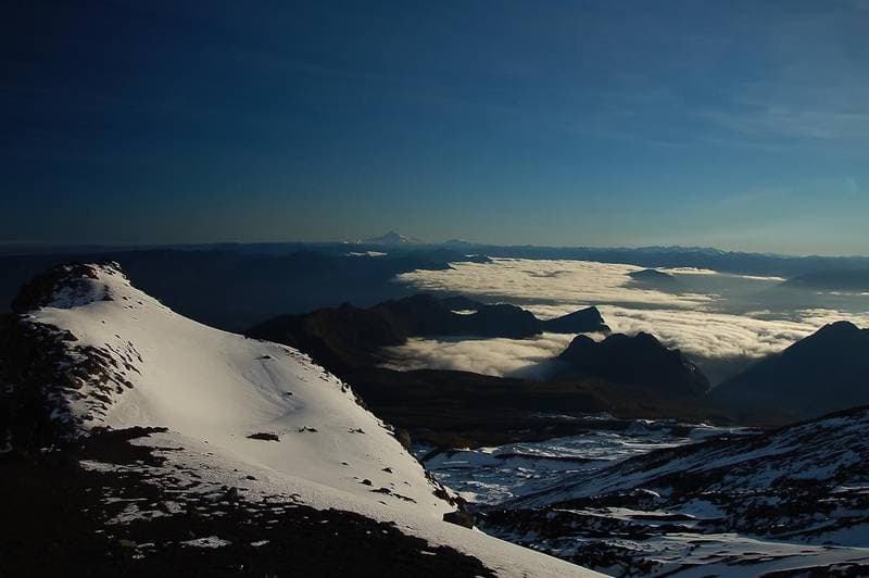 View from the Villarica in direction to the vulcane Llaima