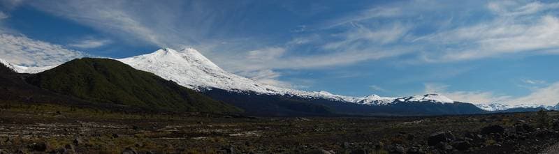View to the vulcane Llaima at the national park Conguillio