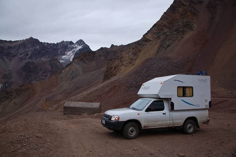 On our way to the view of the Aconcagua: at the paso Cristo Redentor