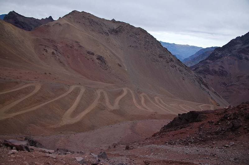 On our way to the view of the Aconcagua: at the paso Cristo Redentor