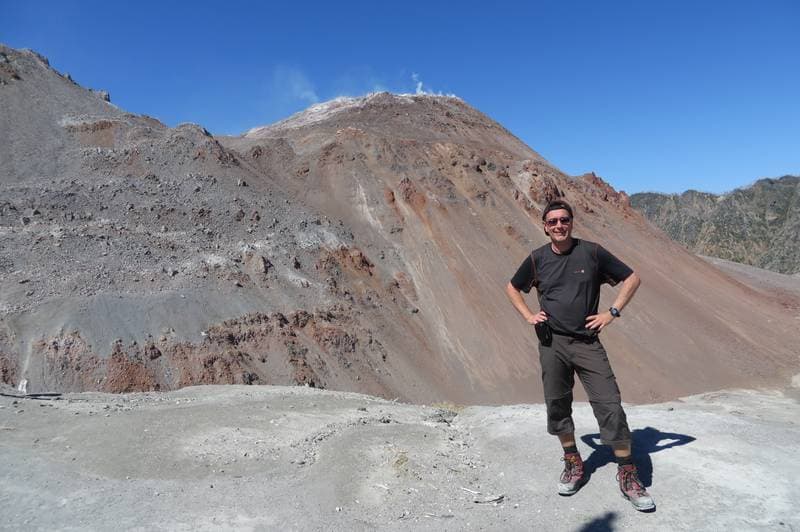 At volcano Chaitén