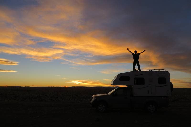 Sunset at the Argentinian pampa