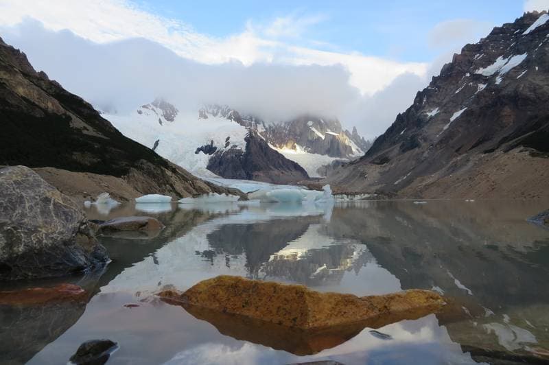 Laguna Torre with view over the Cerro Torro (Los Glaciares NP Argentina)