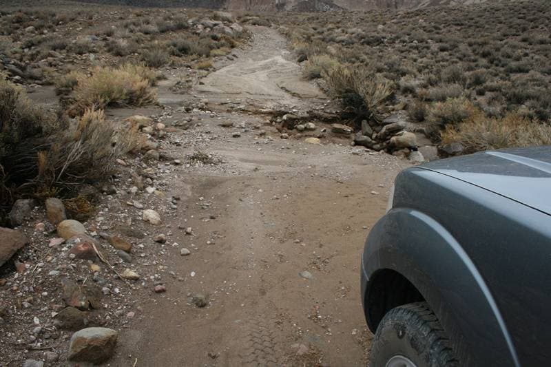 Because of the rains! part of the roads were blokked. Even turning around was already difficult enough