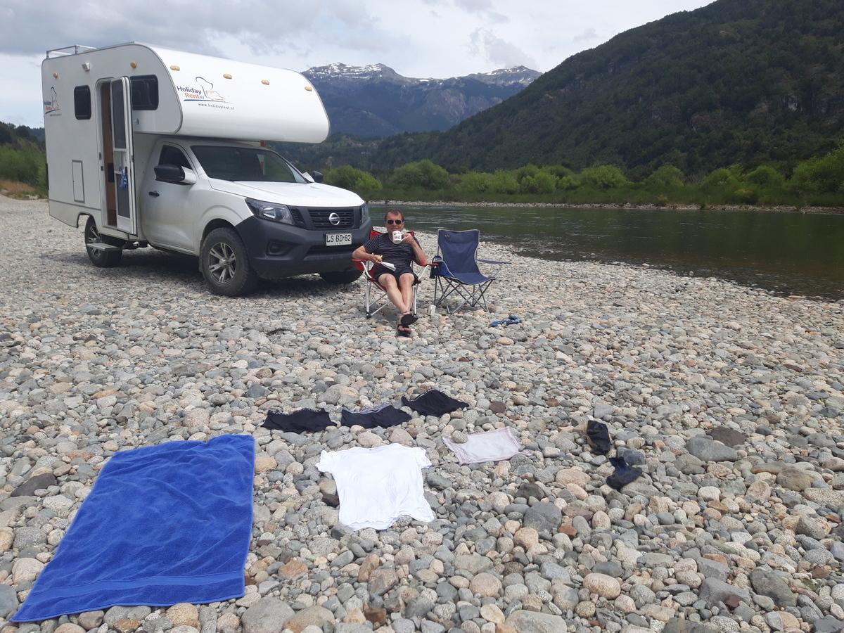 Having a break at the lake