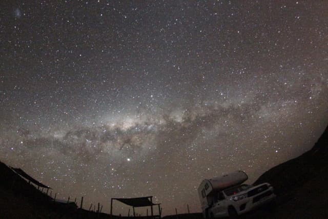 Milkyway on top of the camper