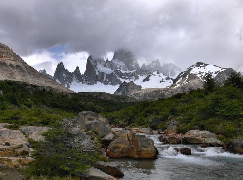 Mt. Fitz Roy, heavy clouds upon it