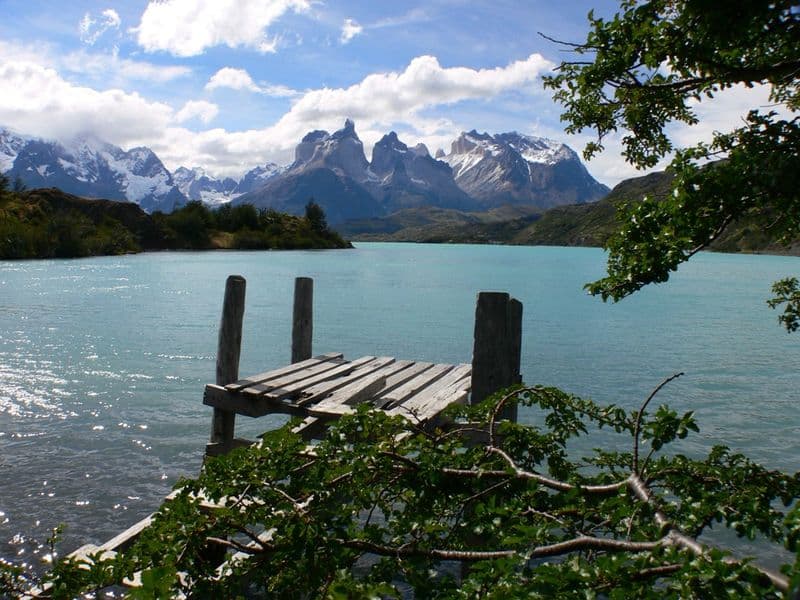 Lago Pehue with view to Torres del Paine