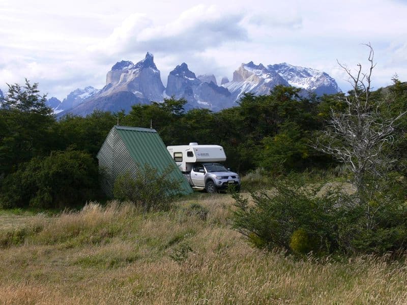 At the camping ground with view to Torres del Paine