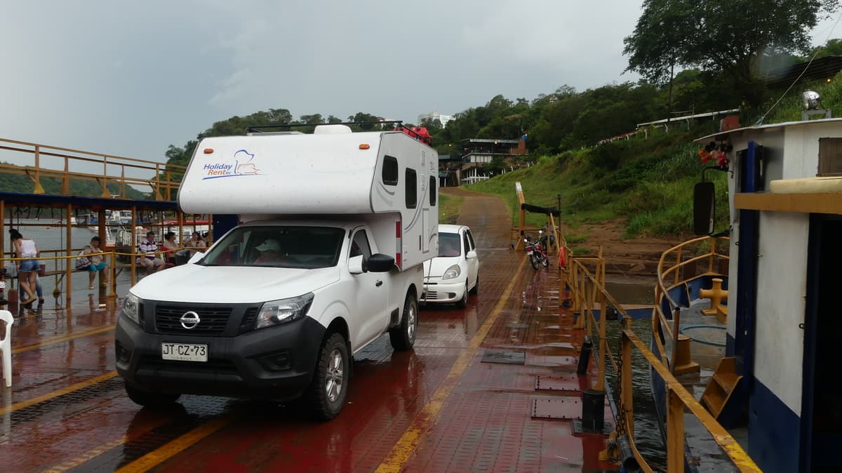 Ferry between Argentina and Paraguay closeby Iguazu