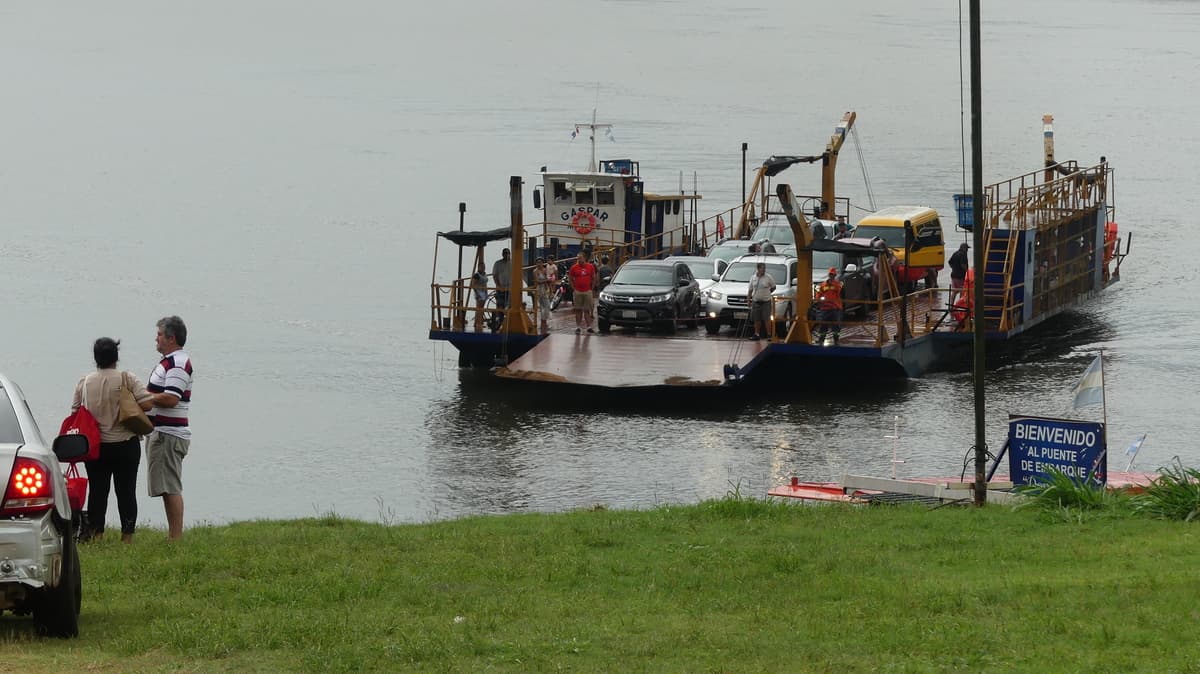 Ferry between Argentina and Paraguay closeby Iguazu