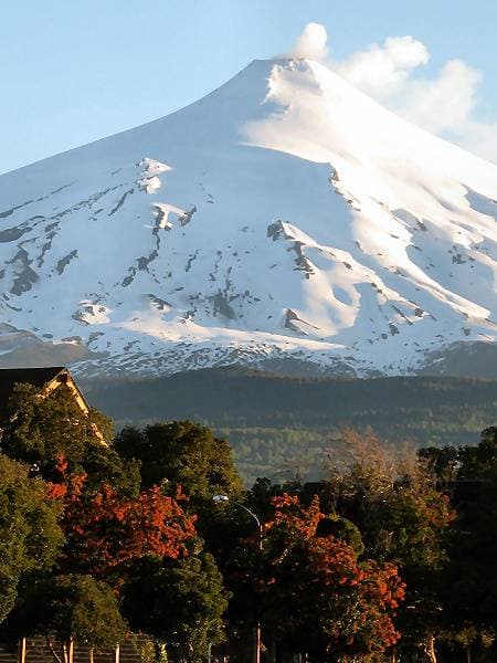 Volcan Villarrica, an active volcano next to Pucon, Chile.
