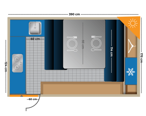 Day layout of the Andino Camper 4x4