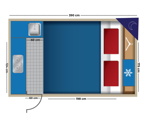 Night layout of the Andino Camper 4x4