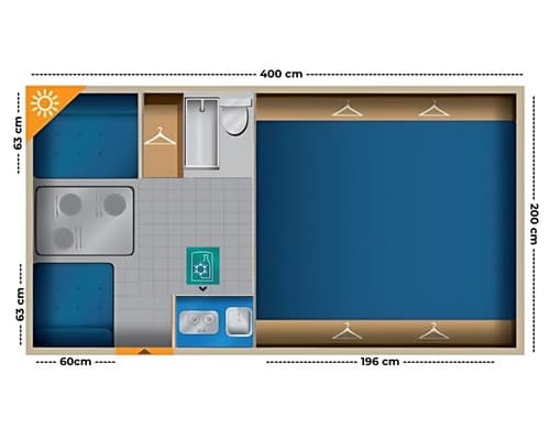 Day layout of the Patagonia Camper 4x4 double cab